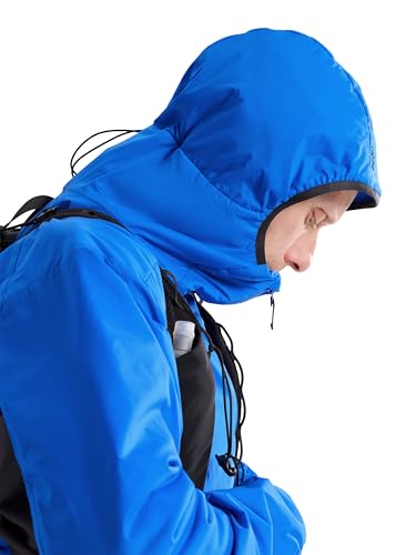 Arc'teryx Atom Hoody Men's | Lightweight Insulated Jacket for Men with Hood | Moisture and Wind Resistance | Fluidity/Black Sapphire, Large
