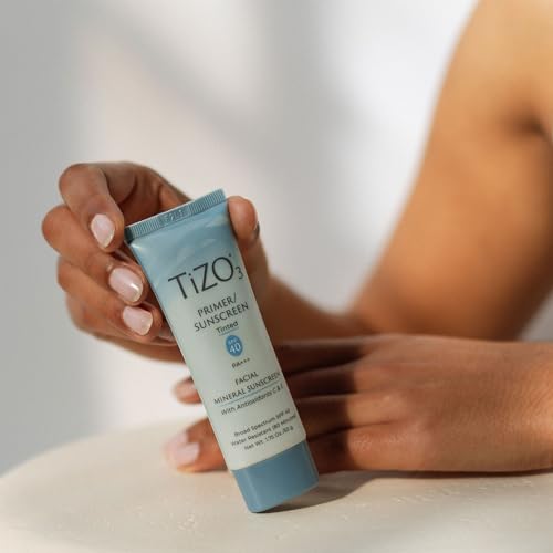TiZO3 Facial Mineral Sunscreen and Primer, Tinted Broad Spectrum SPF 40 with Antioxidants, Sheer matte finish, Fragrance-Free, Oil-Free, Dermatologist-recommended, PA+++ 1.75 oz