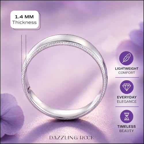 Dazzlingrock Collection Milgrain Domed Unisex Wedding Band