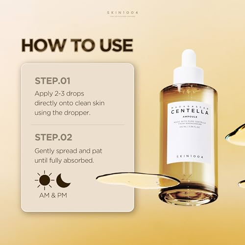 SKIN1004 [Hudson's Pick] Madagascar Centella Ampoule, Korean Face Serum with Centella Asiatica for Hydrating & Moisturizing, Soothing Facial Serum for Skin Balance, Korean Skin Care, 3.38 fl.oz, 100ml