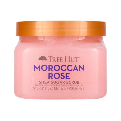 Tree Hut Moroccan Rose Body Scrub, Exfoliating Sugar Scrub, Vegan, 18 Oz