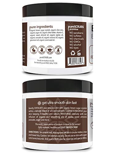 pureSCRUBS Premium Coconut Brown Sugar Scrub, Exfoliating Body Scrub Set