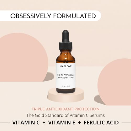 MAELOVE Glow Maker Vitamin C Serum with Vitamin E & Ferulic Acid, 1 fl oz