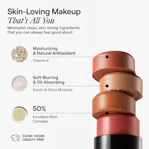 Nudestix Nudies Bronze All Over Matte Bronzing Stick – 3-in-1 Cream Bronzer for Cheeks, Eyes & Lips with Built-In Brush | Natural Contour & Sun-Kissed Glow | Bondi Bae
