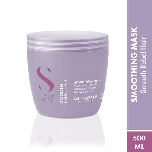 ALFAPARF MILANO Semi di Lino Smooth Mask for Frizzy and Rebel Hair - Intensive Detangling Hair Treatment - Controls Frizz - Straightens and Hydrates Unruly Hair, 16.9 fl. oz.