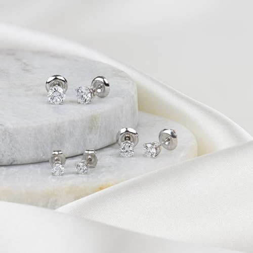 Amazon Essentials 0.25 to 1 Carat IGI Certified Solitaire Lab Grown Diamond Stud 14k Gold 4 Prong Round Cut Earrings (G-H Color VS1-VS2 Clarity)
