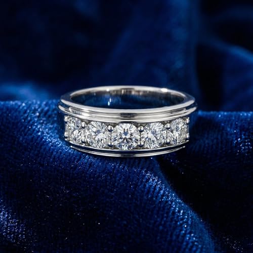 P3 POMPEII3 Pompeii Men's 1Ct TW Five Stone Diamond Wedding Ring 14k Gold or Platinum Lab Grown - Size 4 (F/G,VS1-VS2)