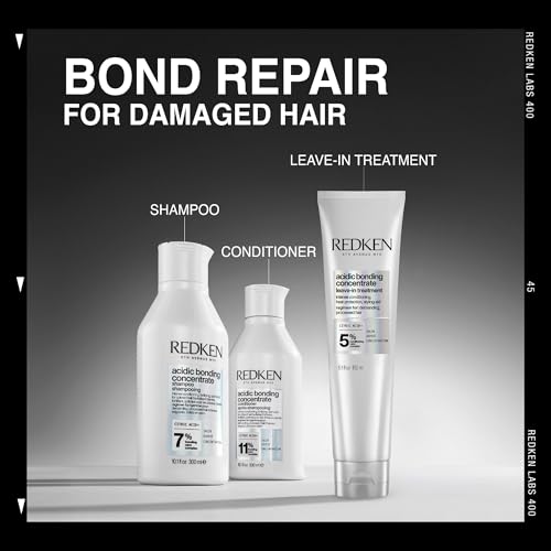Redken Acidic Bonding Concentrate Leave In Conditioner - Hair Repair Treatment For Weak & Damaged Hair, Bond Building & Strengthening, Smooths & Provides Heat Protection