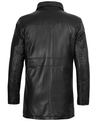 Blingsoul Black Winter Leather Jackets for Men - Mens Leather Coat | [1500144] Bristol Black - L
