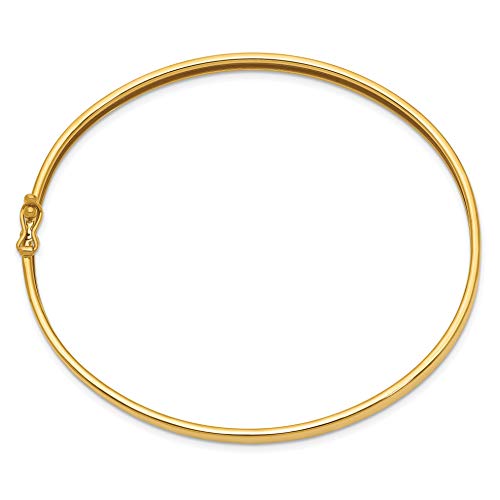 IceCarats 14K Solid Yellow Gold Flexible Bangle Bracelet, 8 inch