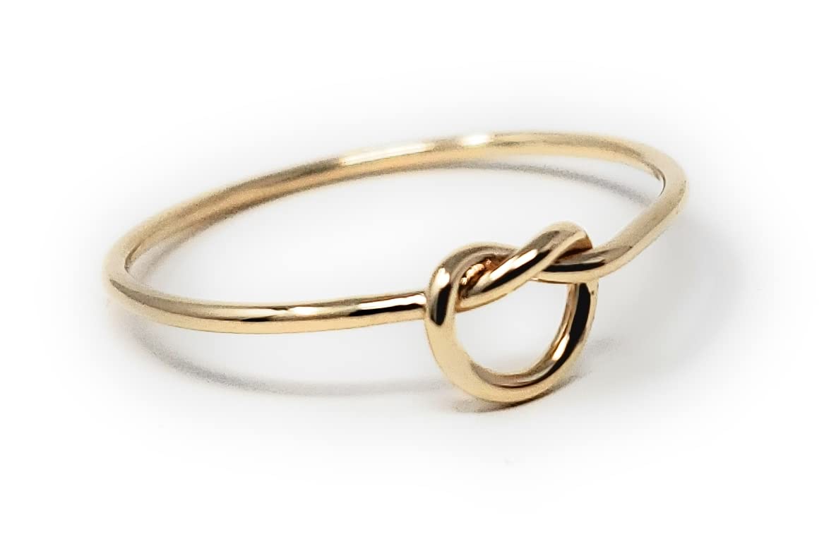 14k Solid Gold Stacking Knot Ring (yellow-gold, 7)
