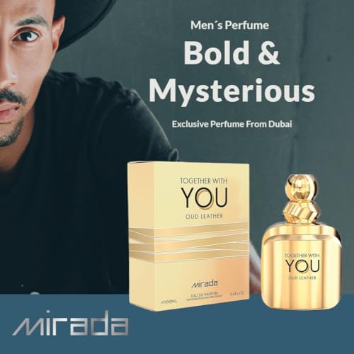 MIRADA Together With You Oud Leather, Men's Eau de Parfum (EDP) 3.4 FL. Oz (100ml), Men’s Perfume with Notes of Spices, Chestnut, Elemi, Sage, Lavender, Vanilla, Tonka Bean, Leather