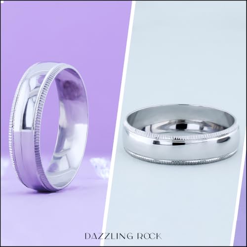 Dazzlingrock Collection Milgrain Domed Unisex Wedding Band