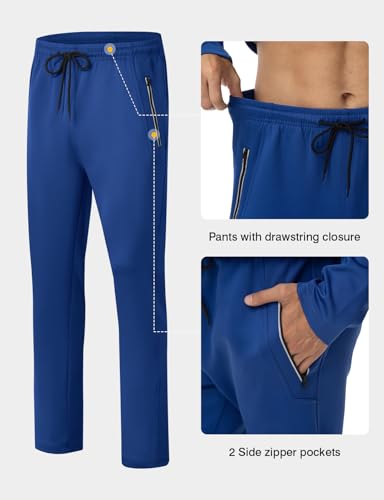 Gopune Men's Tracksuits 2 Piece Casual Athletic Jogging Warm Up Sweat Suits Workout Sports Sets,Royal Blue XL