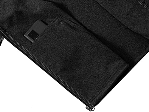 MoFiz Men's Tracksuits Full Zip Track Suits For men Solid Jogger Sets Windbreakers Jacket Track Pants 2 Piece Sets With 5 Pockets Classic Black L