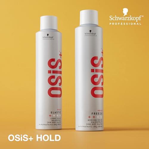 OSiS+ Freeze Medium Hold Hairspray 9oz | All Day Hold and Shine | Heat and Humidity Protection