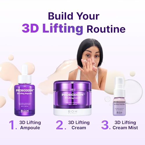 BIOHEAL BOH [Cardi B's Pick] Probioderm 3D Lifting Skincare Set | Korean Night Cream, Serum & Hydrating Face Mist for Lifting & Firming | Perfect Anti-Aging Routine for Dry, Dull, Saggy Skin