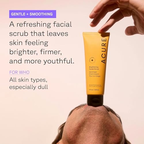 Acure Brightening Facial Scrub - Exfoliating Face Wash - 4 fl oz