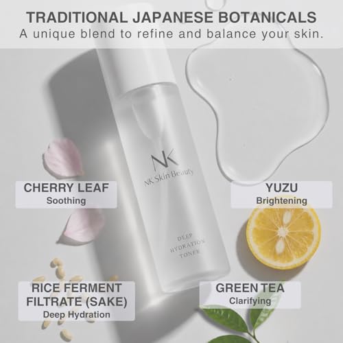 NK Skin Beauty Deep Hydration Toner, Japanese Skincare, Moisturizing Essence Toner with Ceramide, Niacinamide, Hyaluronic Acid, Collagen and Pepride for Dry Skin and Sensitive Skin