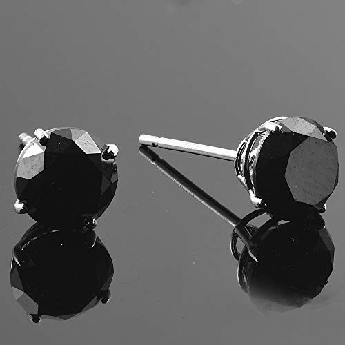 Pompeii 2 1/2ct Black Diamond Studs Womens Earrings 14K White Gold