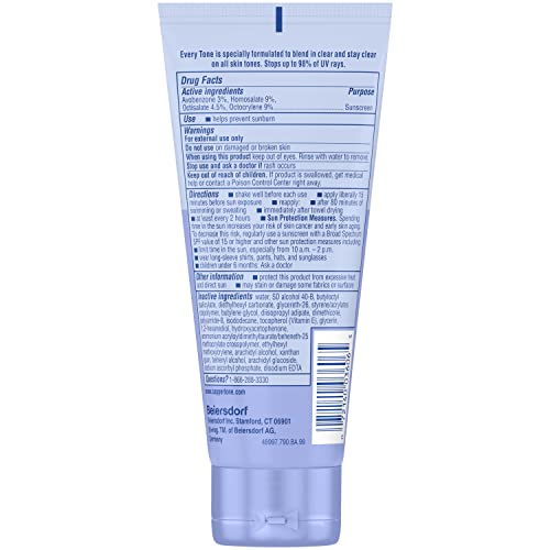 Coppertone Every Tone Sunscreen Lotion SPF 50, Lightweight, Rubs on Clear Sunscreen for All Skin Tones, Formulated with Nourishing Vitamin E, 7 Fl Oz Tube