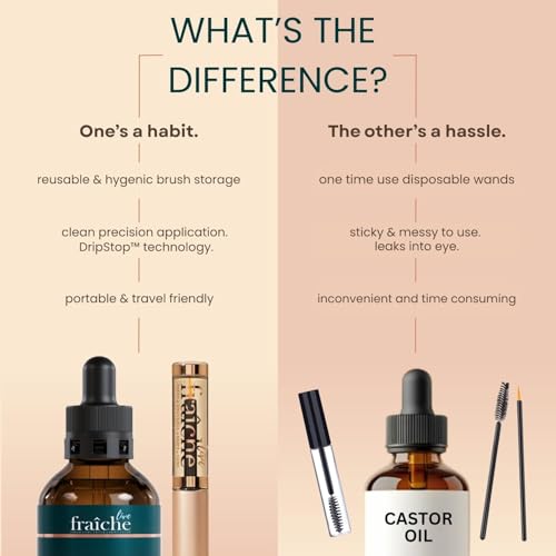 Organic Castor Oil Eyelash Growth Serum, Eyebrow Lash Serum for Hair Growth
