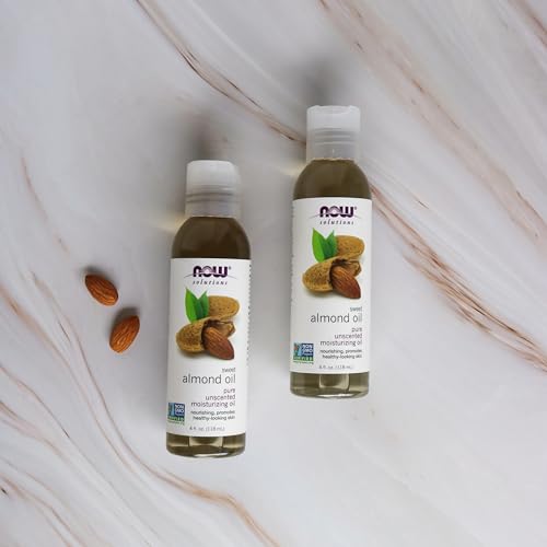 NOW Foods Solutions, Sweet Almond Oil, 100% Pure Moisturizing Oil, Promotes Healthy-Looking Skin, Unscented , 4-Ounce
