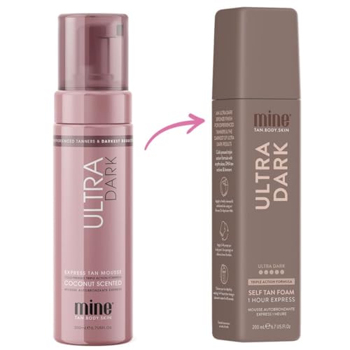 MineTan Ultra Dark Self Tanning Foam | Bronze Collection - Best Fake Tanner Mousse for a Deep Instant Bronzing Glow, 1 Hour Express, Face & Body, Ultra Hydrating Formula, Coconut Scented, 6.7 Fl Oz