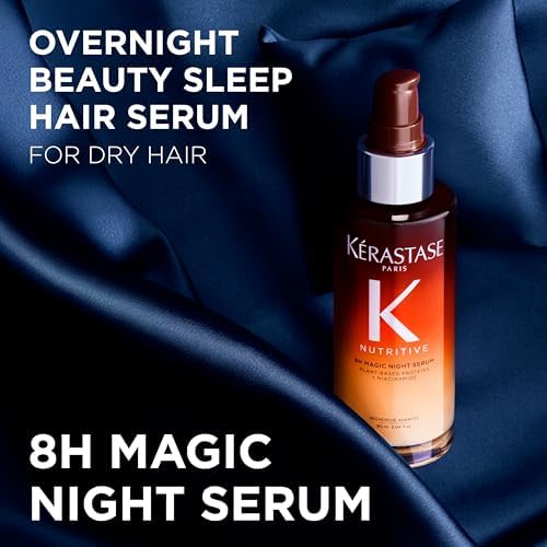 Kerastase Nutritive 8H Magic Night Serum - Overnight Treatment for Dry Hair, Enhances Shine, With Plant-Based Proteins, 1.01 Fl Oz, Travel Size