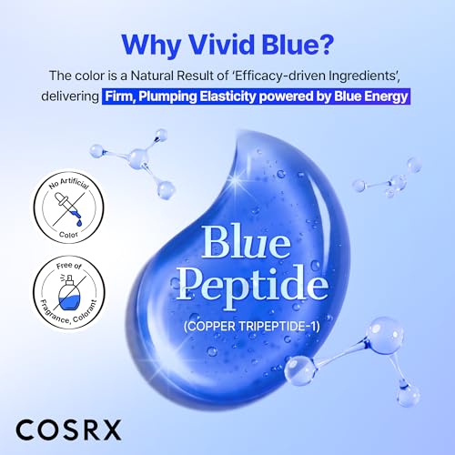 COSRX The Blue Copper Peptide Bakuchiol Serum, Glow & Plumping, 1.69 Fl Oz