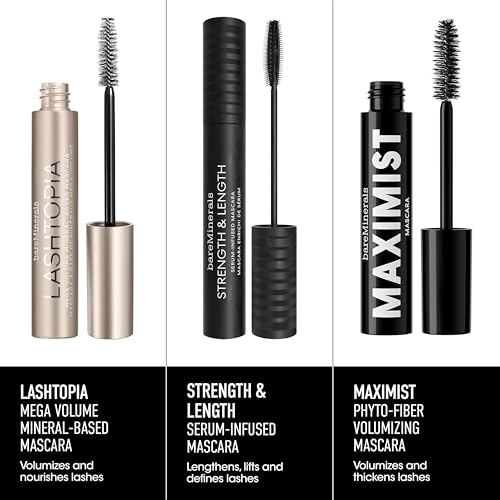 bareMinerals Strength & Length Serum Mascara, Extreme Black, 0.27 oz
