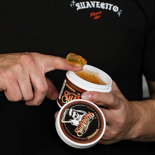 Suavecito Pomade Original Hold For Men 4 oz, 1 Pack - Medium Shine Water Based Wax Like Flake Free Hair Gel - Easy To Wash Out - All Day Hold For All Hairstyles