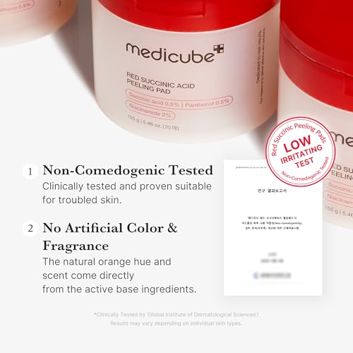 medicube Toner Pads Red Succinic Acid Panthenol Pad for Facial Peeling