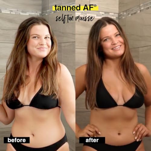 b.tan Dark Self Tanner Mousse | Get Tanned - Best, 1 Hour Express Sunless Tanning Foam, No Fake Tan Smell, Ultra Dark Bronzing Glow, Face & Body, Vegan, Cruelty Free, 6.7 Fl Oz