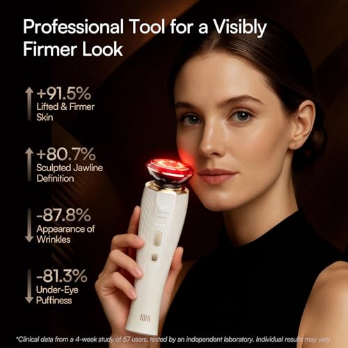 INIA Flare 3-in-1 Microcurrent Facial Device Red Light Therapy for Face