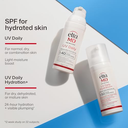 EltaMD UV Daily Untinted Face Sunscreen Moisturizer, SPF 40, 1.7 oz 2-Pack