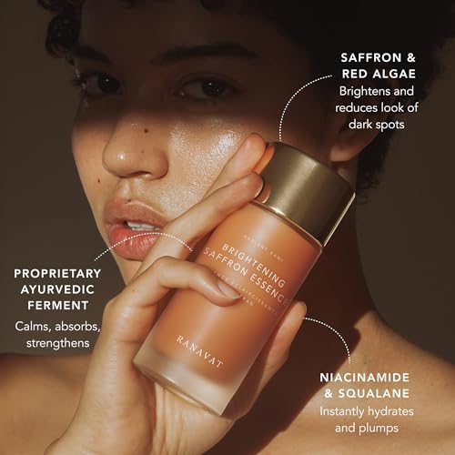 RANAVAT Radiant Rani Brightening Saffron Facial Essence - Hydrating Milk Toner Formulated with Niacinamide & Squalane to Moisturize & Calm Skin - Helps Improve the Appearance of Dark Spots (100ml)
