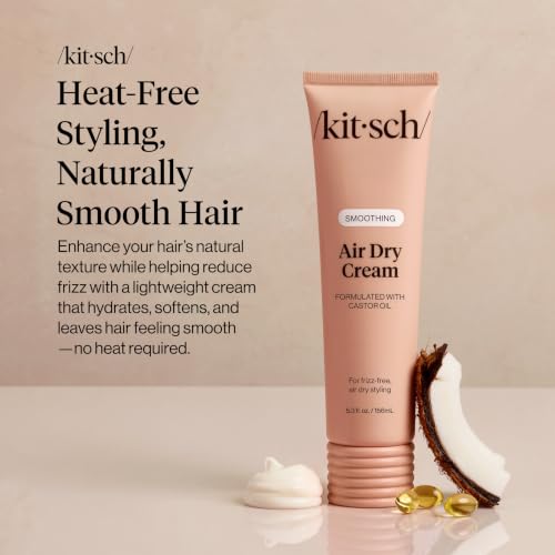 Kitsch Smoothing Air Dry Cream – With Castor Oil & Coconut Oil - 5.3 oz