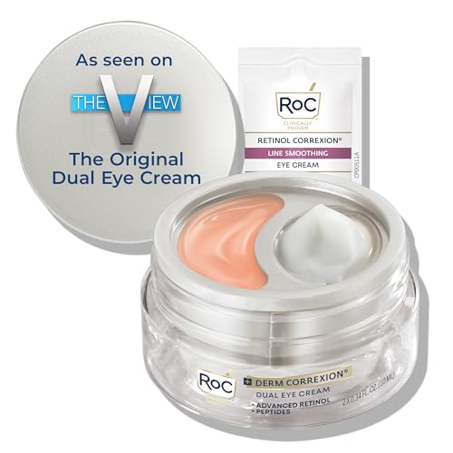 RoC Derm Correxion Dual Eye Cream, Retinol + Peptides for Puffy Eyes 0.68oz