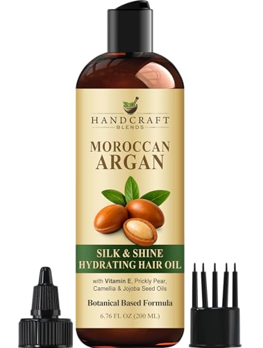 Handcraft Blends Moroccan Argan Oil for Hair 6.76 Fl oz | Moisturizing and Nourishing | Scalp and Hair Oil | Hydrating | Strengthening | All Hair Types