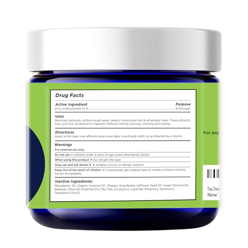FOOT CURE Tea Tree Oil Balm – Moisturizer for Dry Cracked Feet – Instantly Hydrates & Soothes Irritated Skin & Athlete's Foot – Best Foot Care for Women and Men (Pack of 2)