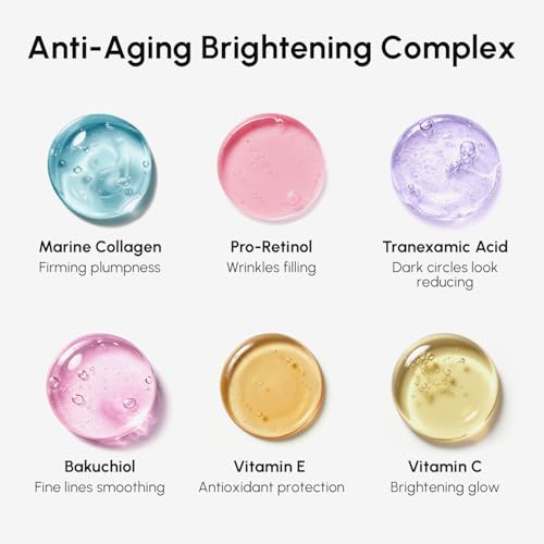 MAREE Under Eye Balm Stick Hydrating – Retinol Caffeine Under Eye Brightener Stick for Older Women – Collagen Undereye Cream for Dark Circles & Wrinkles – 0.28 Ounce, Gold