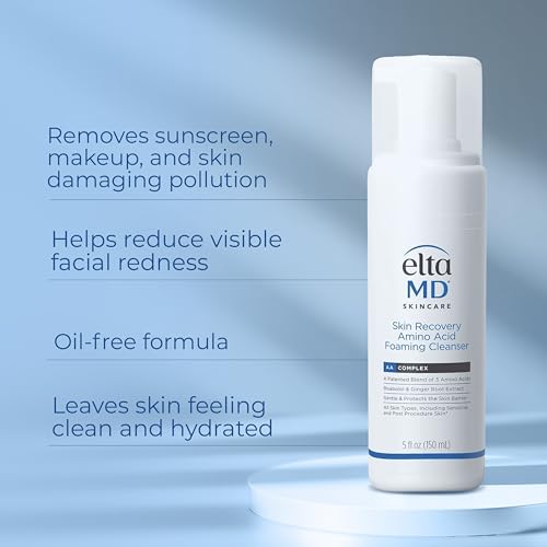 EltaMD Skin Recovery Amino Acid Foaming Face Wash, Fragrance-Free, 5 oz