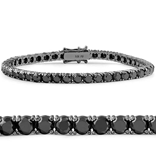 Pompeii 10 1/2 Ct Black Diamond Tennis Bracelet 14k Black Gold 7"