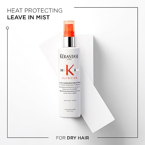 KERASTASE Nutritive Heat Protecting Spray | Nourishing Heat Protectant for Dry Hair | Detangle, Reduce Frizz & Fly-aways | For Fine to Medium Dry Hair | Lotion Thermique Sublimatrice | 5.1 Fl Oz