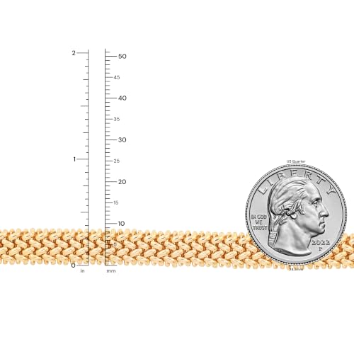 Floreo 14k Yellow Gold 8.8mm Rice Mesh Bracelet, 7 Inch