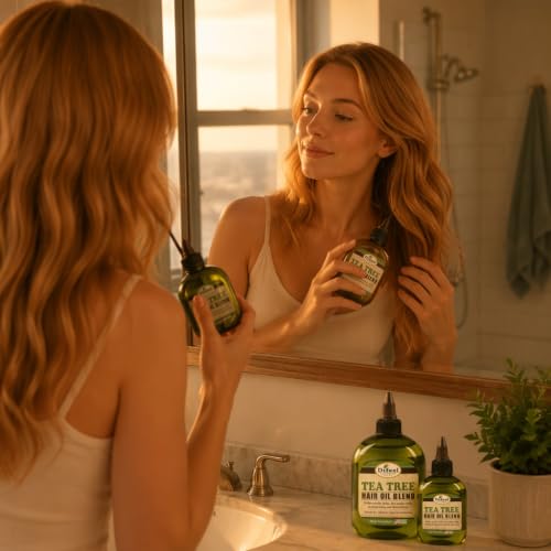 Difeel Tea Tree Hair Oil Blend 7.1 Ounces - Lightweight Hair and Scalp Treatment for Dry Scalp and Hair Care
