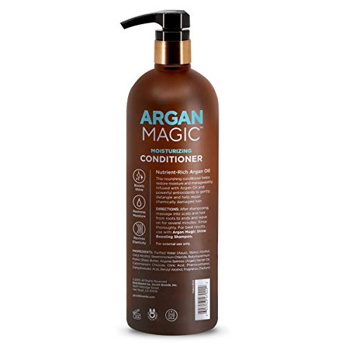 Argan Magic Moisturizing Conditioner - Detangle, Hydrate, and Repair Dry and Chemically-Damaged Hair Types | Nutrient-Rich, Paraben Free (32 oz)