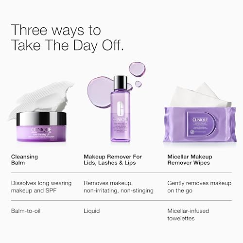 Clinique Take The Day Off Cleansing Balm Makeup Remover | Dissolves Face + Eye Makeup and Sunscreen | For All Skin Types, 1 ounce