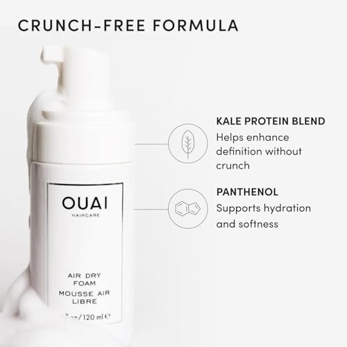 OUAI Air Dry Foam - Hair Mousse for Curly Hair & Beach Waves (4 oz)
